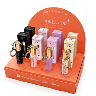 Summer New Product (Shipment on 7/10/26)  PUREAMOR Keychain Pheromone Perfume Set — 6 Signature Scents (6ml) with Display