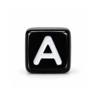6mm Black & White Letter Bead – A