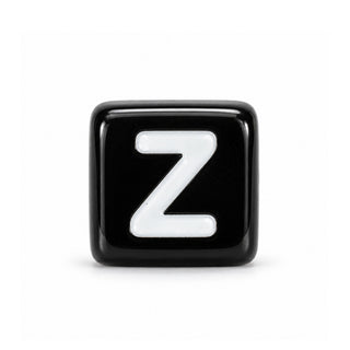 6mm Black & White Letter Bead – Z