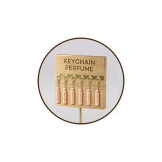 Wooden Keychain Hanger & Perfume Display Rack – 6-Hook Countertop Merchandiser (WHOLESALE)