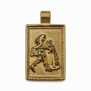 14K Square Zodiac Tag