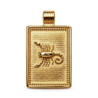 14K Square Zodiac Tag
