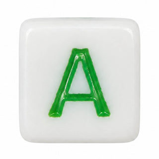 8mm White & Color Letter Bead – A