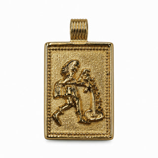 14K Square Zodiac Tag