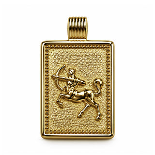 14K Square Zodiac Tag