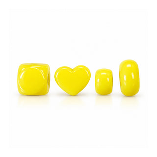 Cube, Heart & Star Bead – Solid Yellow