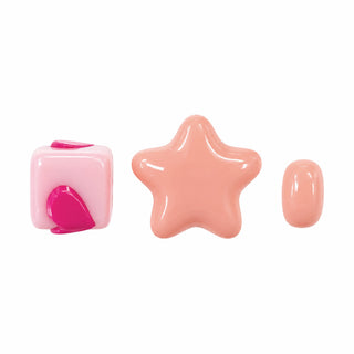 Cube, Heart & Star Bead – Two-Tone Peach