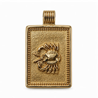 14K Square Zodiac Tag