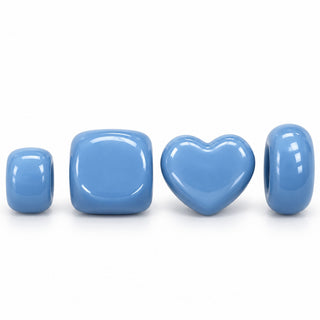 Cube, Heart & Star Bead – Solid Blue
