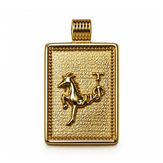 14K Square Zodiac Tag