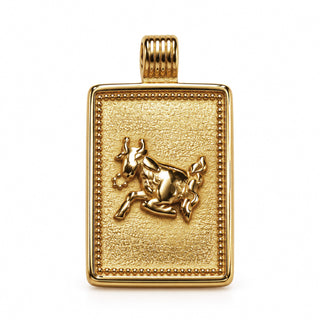 14K Square Zodiac Tag
