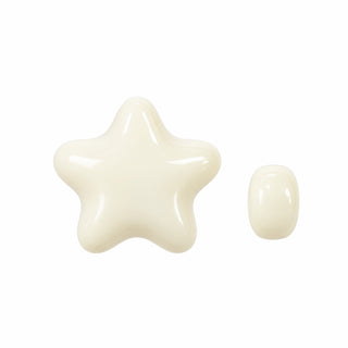 Cube, Heart & Star Bead – Two-Tone White