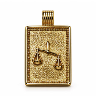 14K Square Zodiac Tag