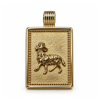 14K Square Zodiac Tag