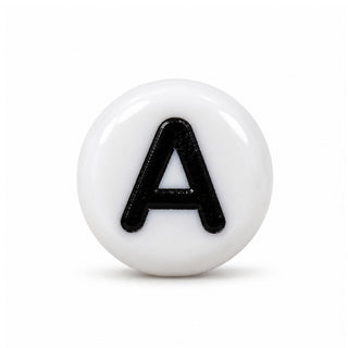 4×7mm White & Black Enamel Letter Bead – A