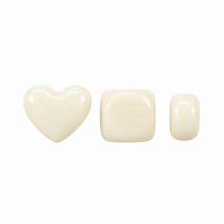 Cube, Heart & Star Bead – Solid White