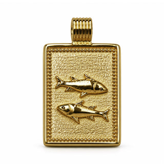 14K Square Zodiac Tag