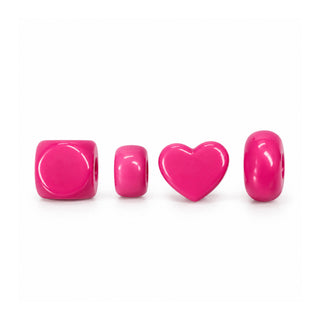 Cube, Heart & Star Bead – Solid Fuchsia