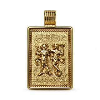 14K Square Zodiac Tag