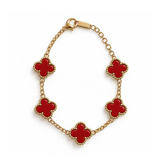 Four-Leaf Clover Bracelet – Red