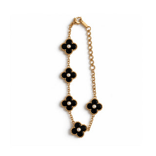 Four-Leaf Clover Bracelet – Black