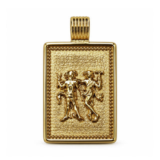 14K Square Zodiac Tag
