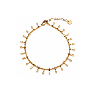 Handmade Chain Bracelet – Ivory Enamel Tassel