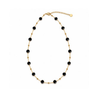 Handmade Chain Necklace – Black Disc