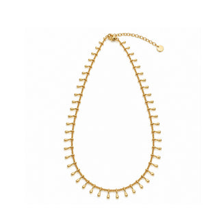 Handmade Chain Necklace – Ivory Enamel Tassel