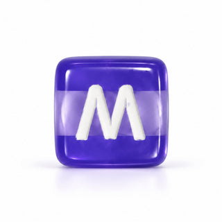 10mm Color & White Letter Bead – W
