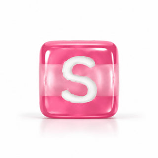 10mm Color & White Letter Bead – S