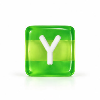 10mm Color & White Letter Bead – Y