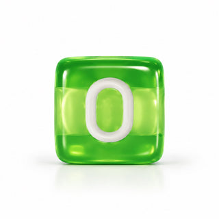 10mm Color & White Letter Bead – O