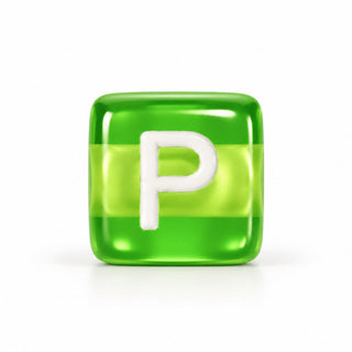 10mm Color & White Letter Bead – P