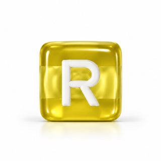 10mm Color & White Letter Bead – R