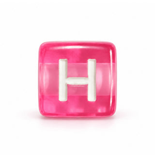 10mm Color & White Letter Bead – H