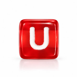 10mm Color & White Letter Bead – U