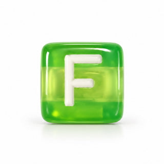 10mm Color & White Letter Bead – F