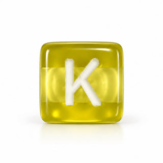 10mm Color & White Letter Bead – K