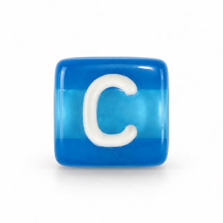 10mm Color & White Letter Bead – C
