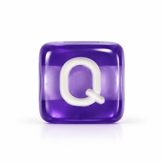 10mm Color & White Letter Bead – Q