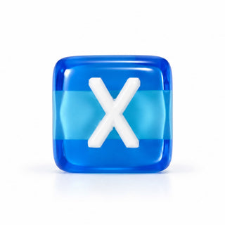 10mm Color & White Letter Bead – X