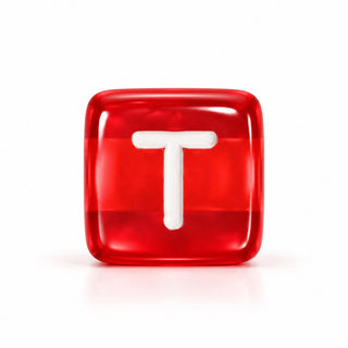10mm Color & White Letter Bead – T