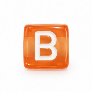 10mm Color & White Letter Bead – B