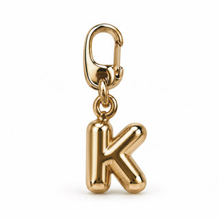 Small Gold Letter Charm – K