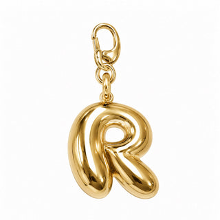 Large 3D Gold Letter Charm – R