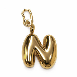 Large 3D Gold Letter Charm – N