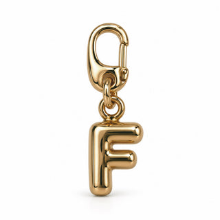 Small Gold Letter Charm – F