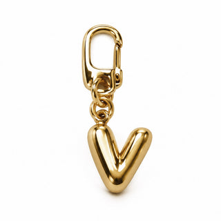 Small Gold Letter Charm – V