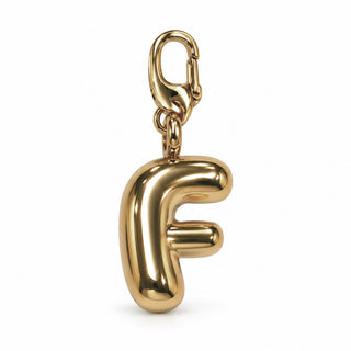 Large 3D Gold Letter Charm – F